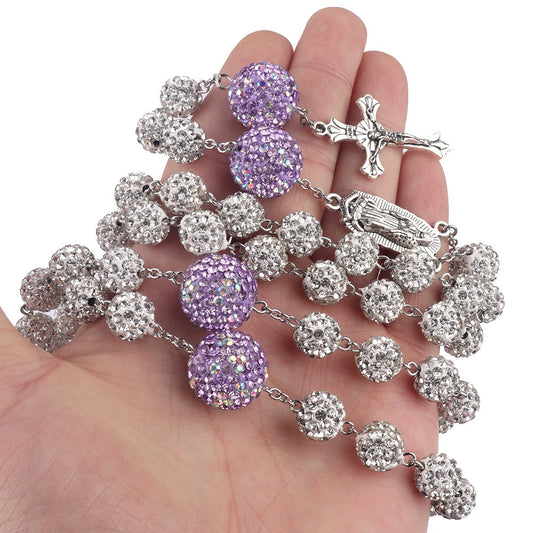 Rosary-Silver Remix Purple Drill Ball