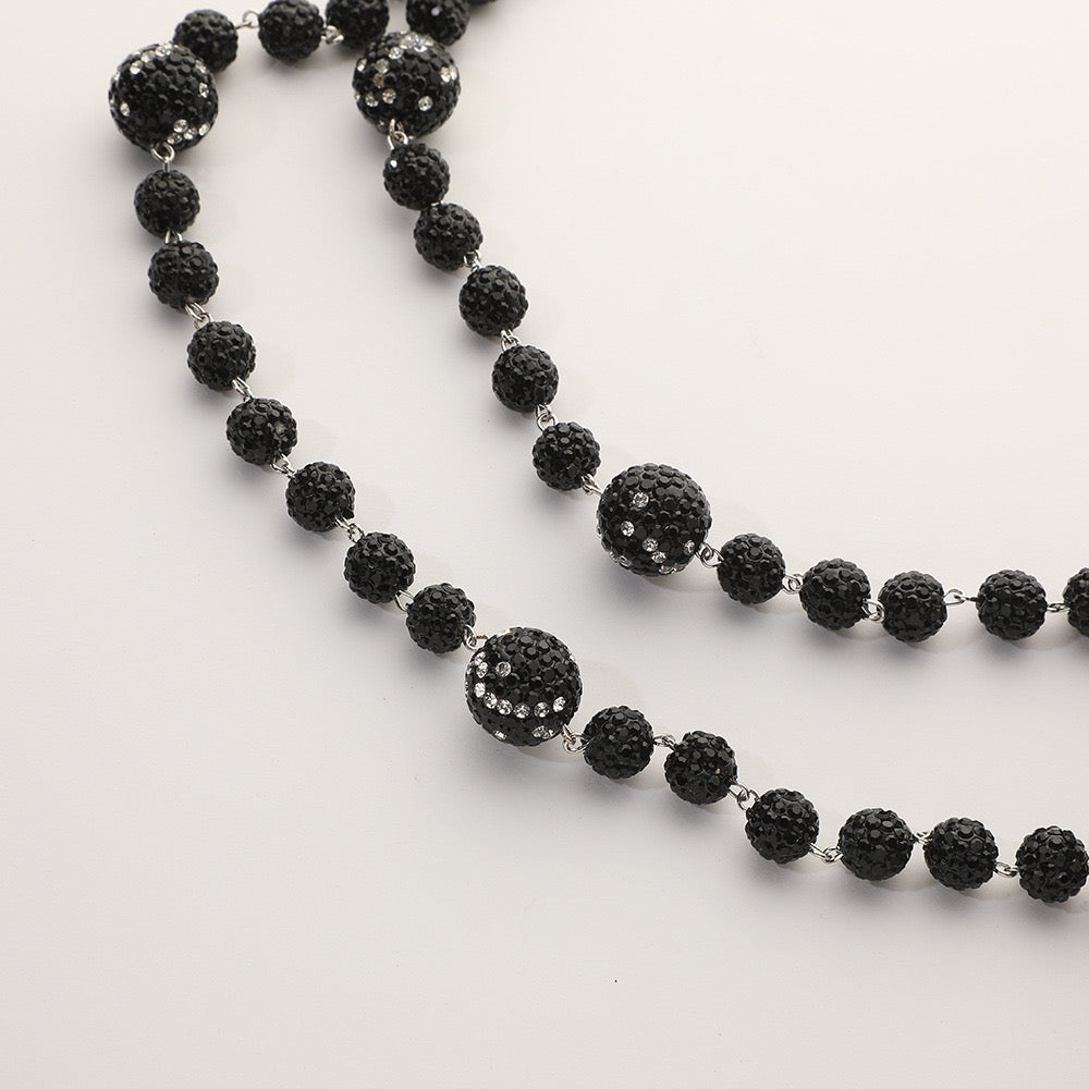 Drill Ball Pants Chains-sparkling black