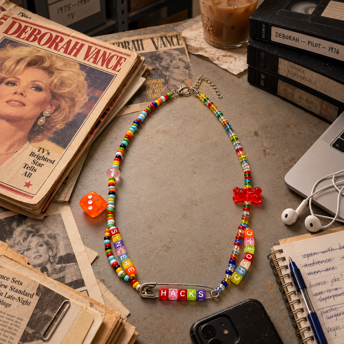 AVA — Safety-Pin Beaded Necklace