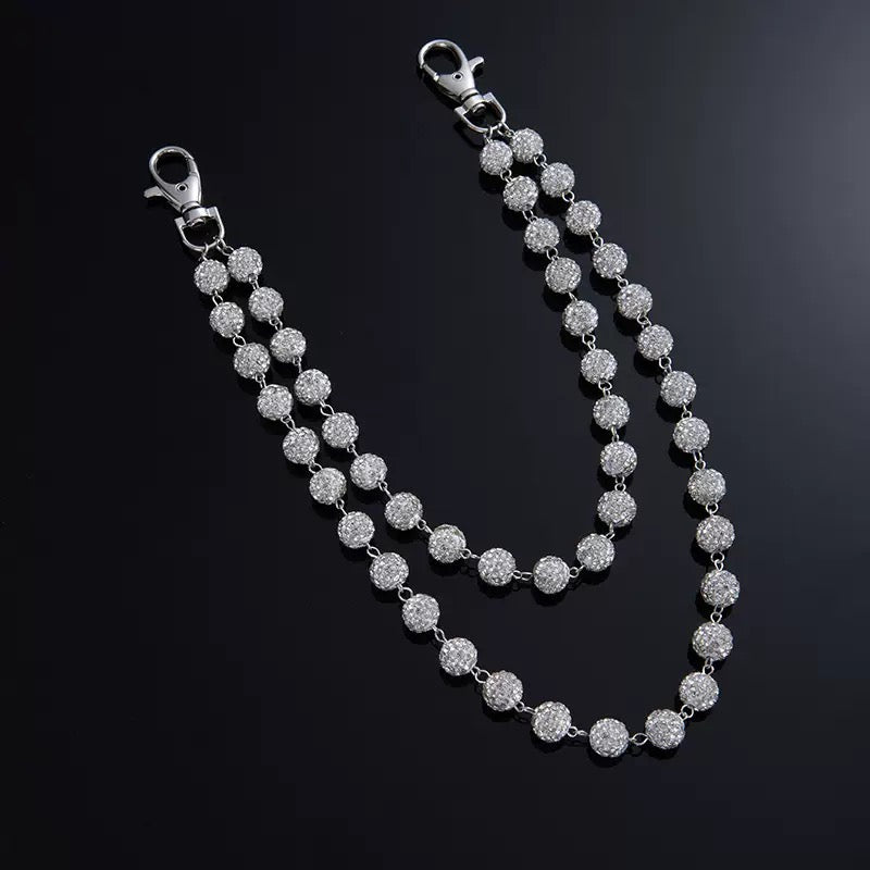Drill Ball Pants Chains-Silver