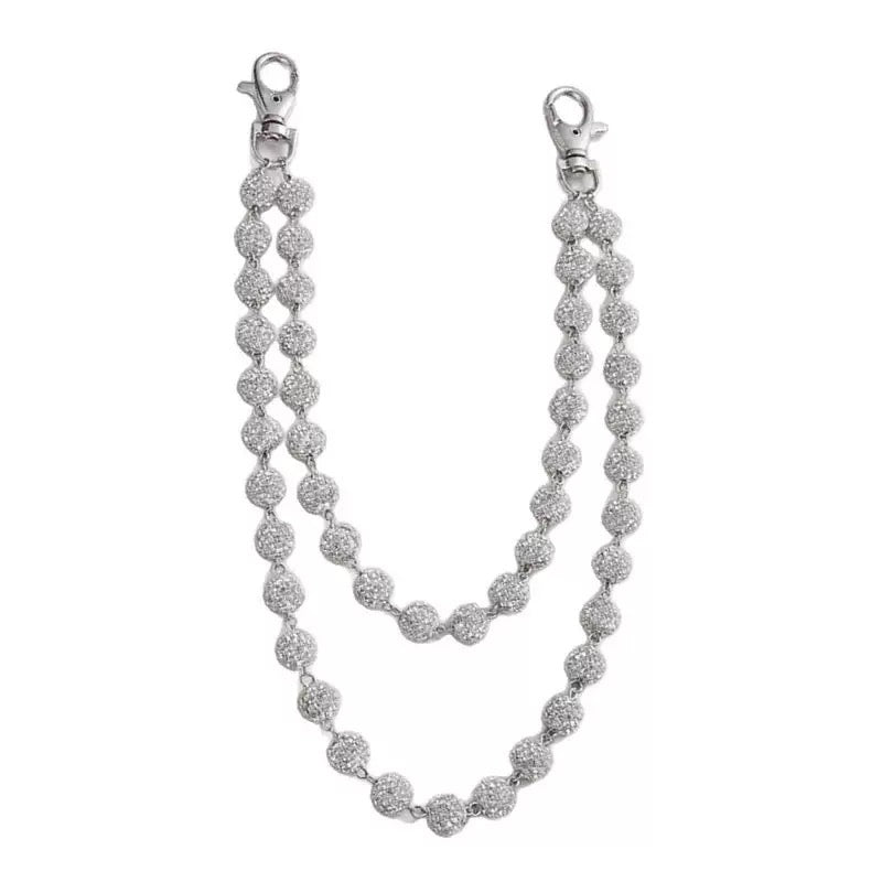 Drill Ball Pants Chains-Silver