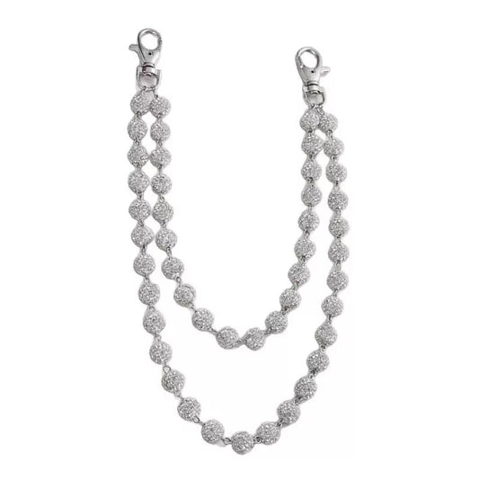 Drill Ball Pants Chains-Silver