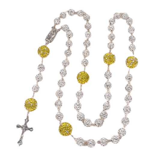 Rosary-Silver Remix Yellow Drill Ball