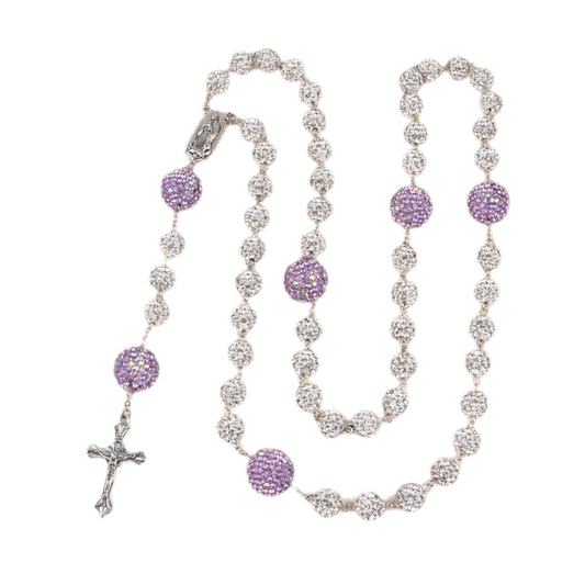 Rosary-Silver Remix Purple Drill Ball