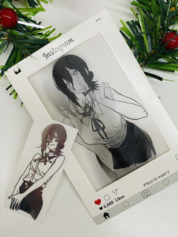 Chainsaw Man Reze Lenticular Cards,2-Piece Black &White Anime Set, Premium Collectible for Fans