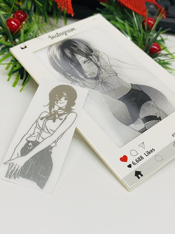 Chainsaw Man Reze Lenticular Cards,2-Piece Black &White Anime Set, Premium Collectible for Fans