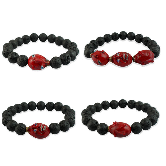 4 pcs Berserk Behelit Eye Bracelet, Dark Fantasy Anime Jewelry,Gothic Punk Style Wristband for Fans & Collectors, UniqueCosplay Gift