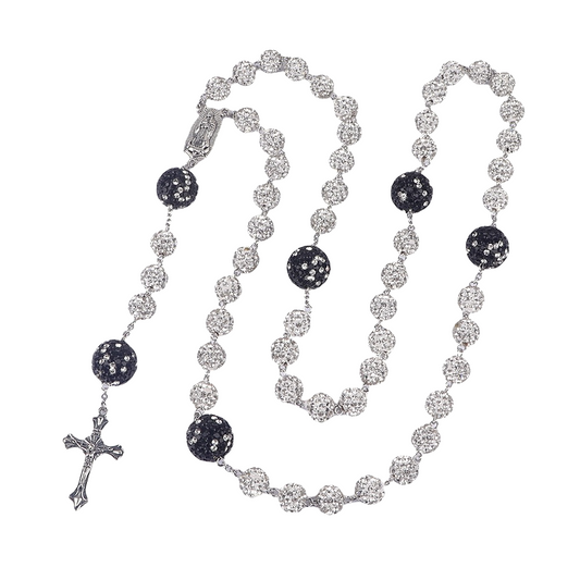 Rosary-Silver Remix Black Drill Ball